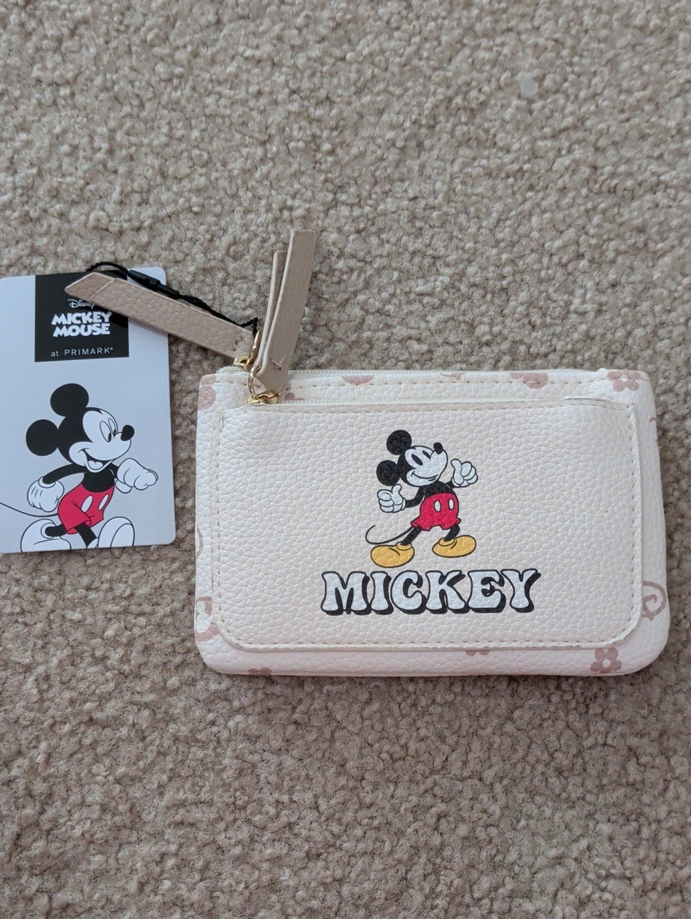Primark Disney Cream Mickey Mouse Mini Card Pouch NWT